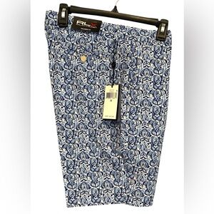 RLX Ralph Lauren Performance Shorts Tailored Fit Blue Ocean Mens Sz 34 $115 NWT